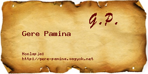 Gere Pamina névjegykártya